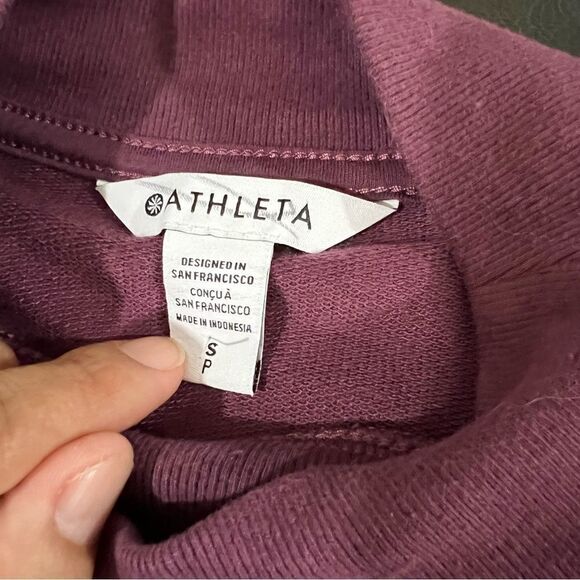 NWOT! Athleta Color Block Pink/Plumb Sweatshirt Loose Fit Women’s Size Small - Picture 12 of 12